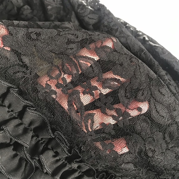 Red Coral Black Floral Lace Cardigan Sweater - Picture 14 of 15